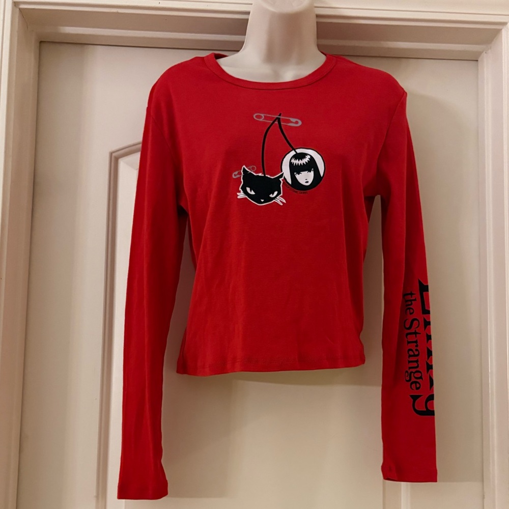 Emily The Strange Long Sleeve Red Top‎